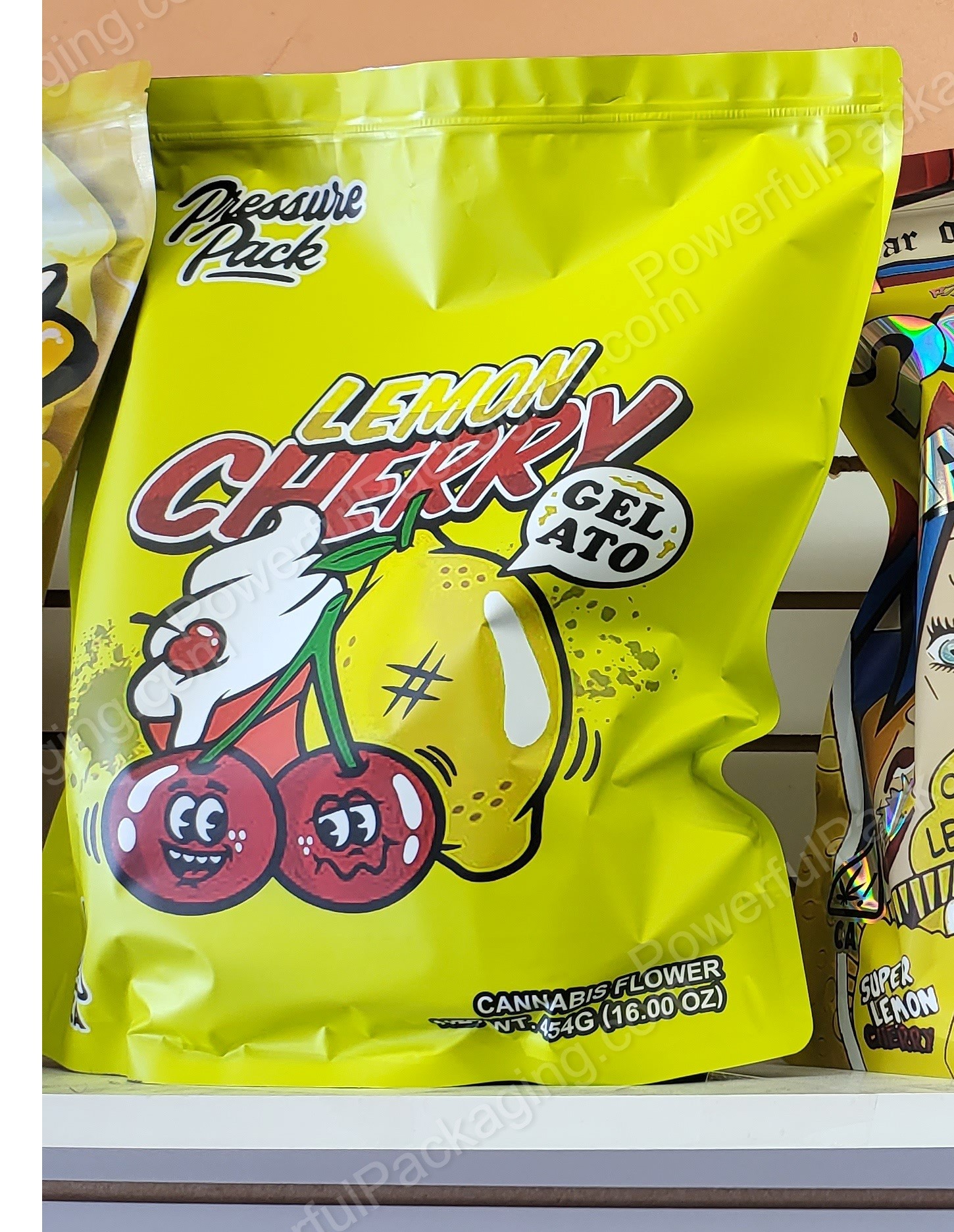 Pound Bags : Pressure Pack Lemon Cherry Gelato Mylar 1lb Bag *Empty Bag* (CaSupply)