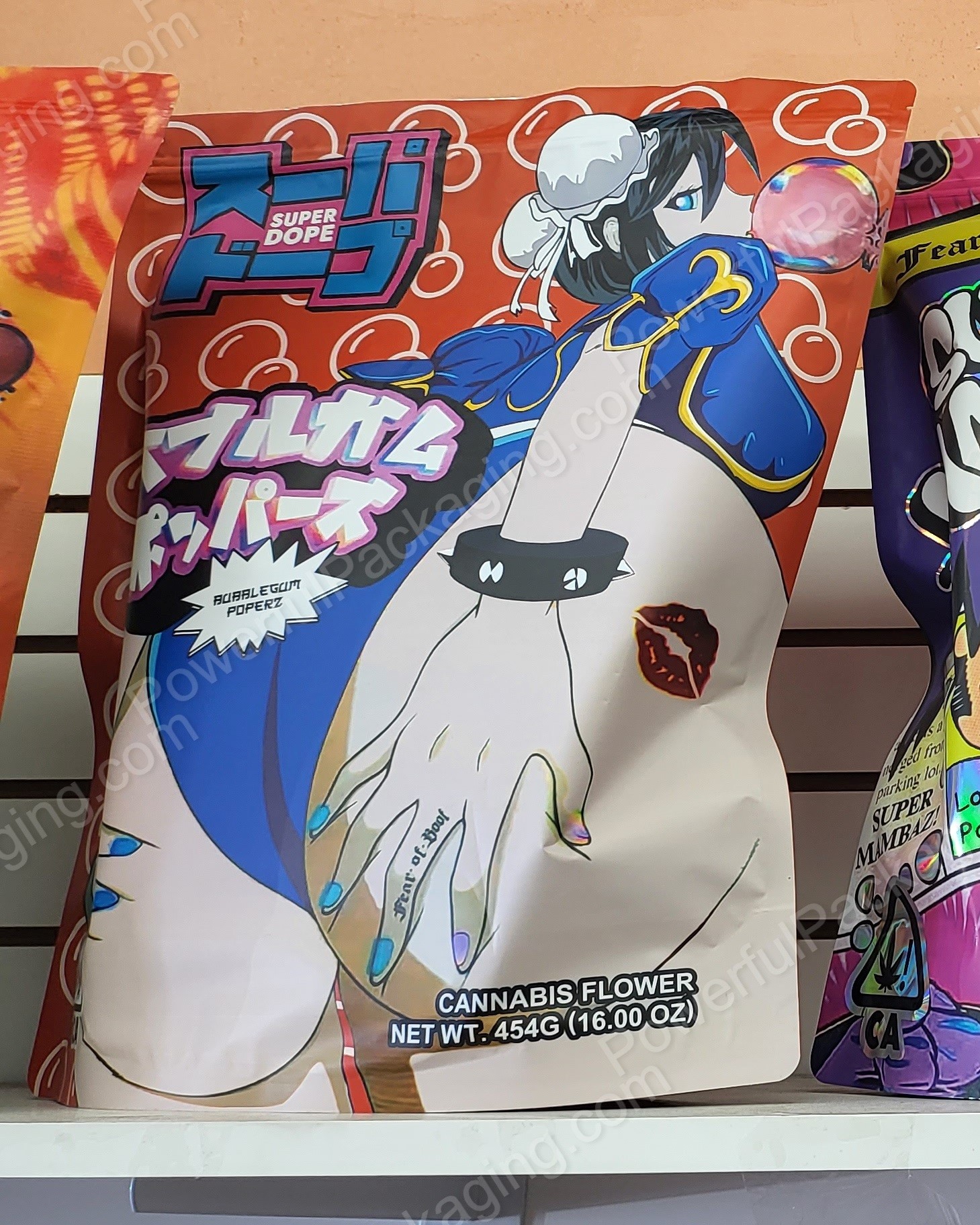 Pound Bags : Super Dope BubbleGum Popperz Mylar 1lb Bag *Empty Bag* (CaSupply)