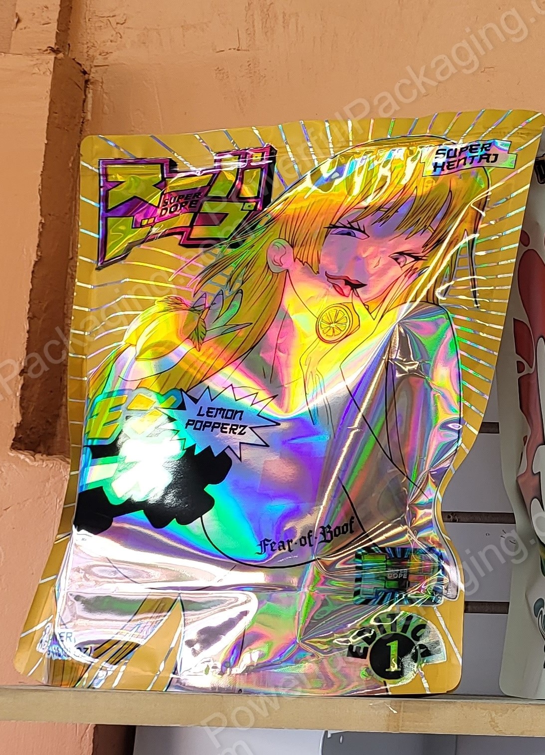 Pound Bags : Super Dope Super Hentai Lemon Popperz Mylar 1lb Bag *Empty Bag* (CaSupply)