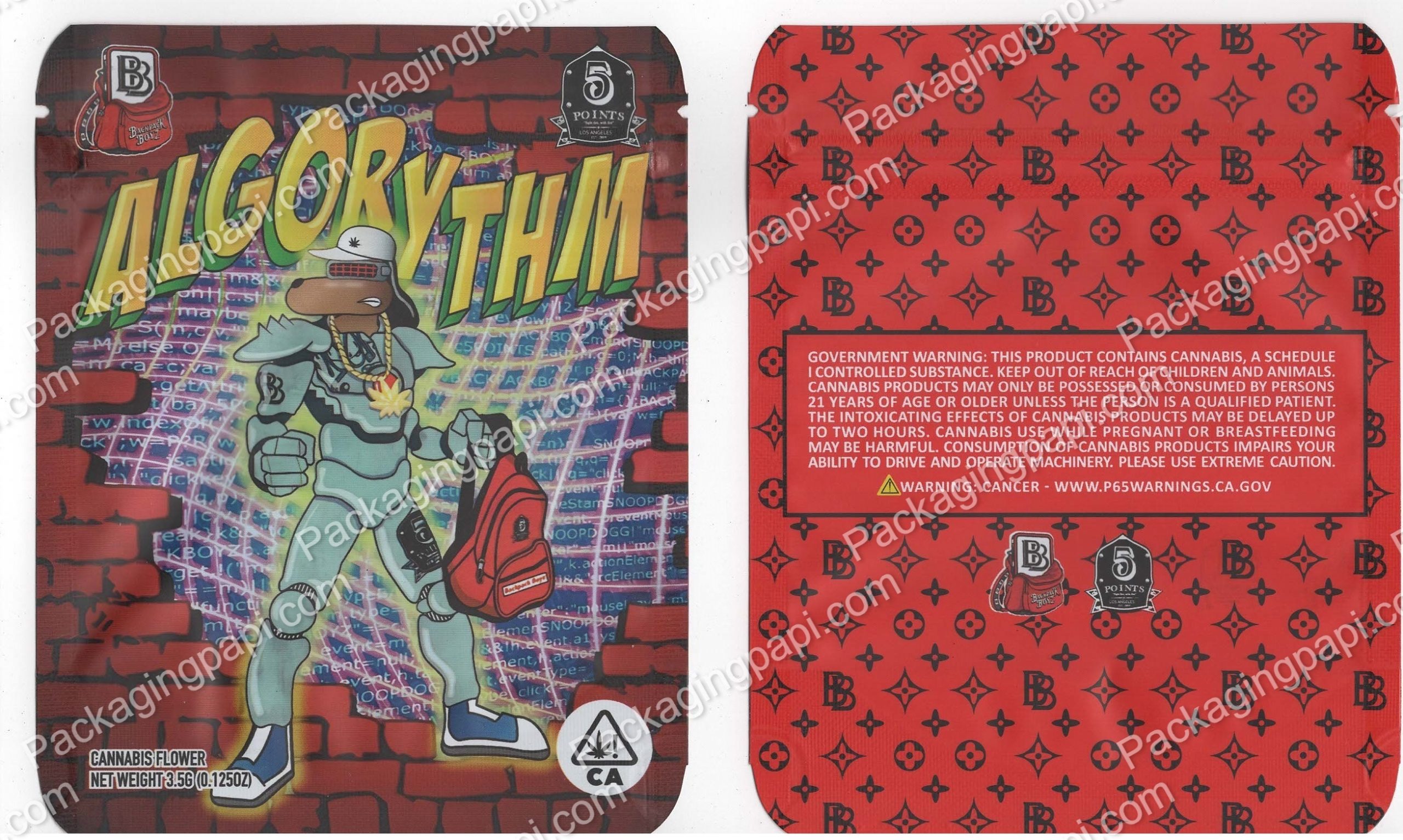 Backpack Boyz Algorythm Flower Packaging 3.5 Mylar Bag *Empty Bags* (CaSupply)