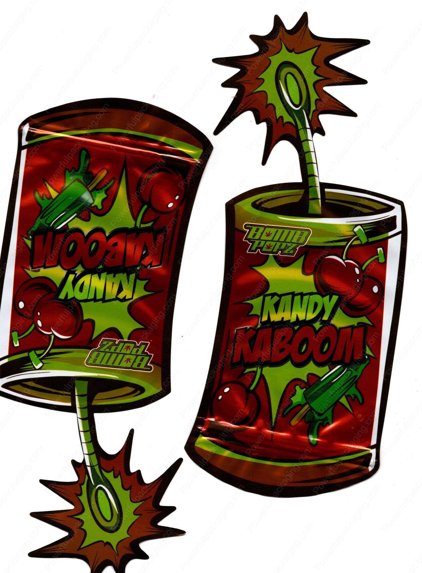 Kandy Kaboom by Bomb Popz 3D Mylar Shaped Bag 3.5g Flower Packaging *Empty Bags* (CAsupply-X1)