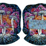 Mushroom Roots Generic Holographic 3D Mylar Shaped Window Bag 3.5g Packaging *Empty Bags* (CAsupply-X1)