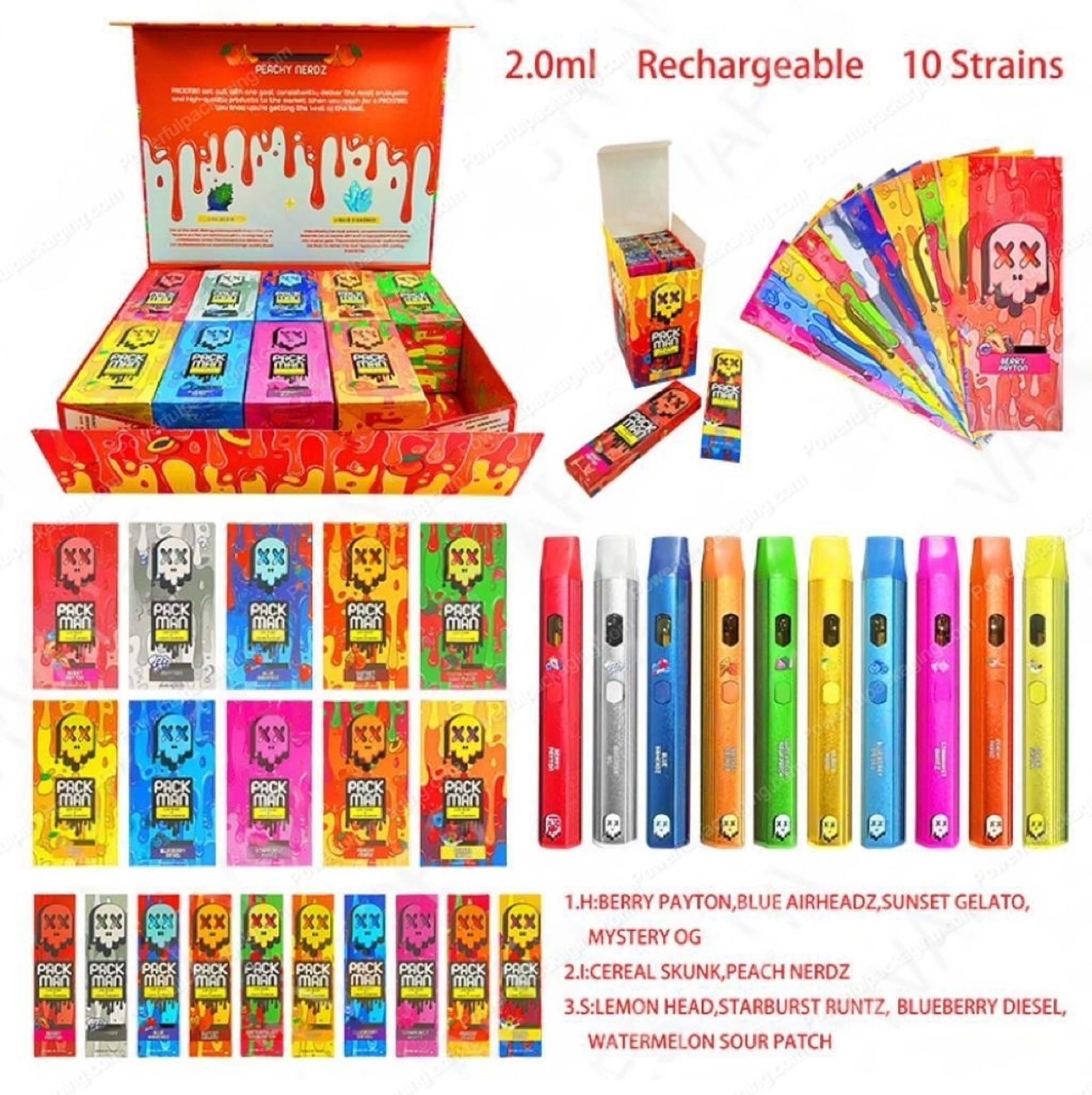 Pack Man Disposable (Variety Pack) 2.0ml Complete Set *Empty Packaging*