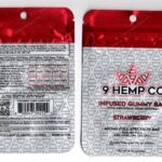 9 Hemo Co : Strawberry Infused Gummy Bar 460mg CBD Delta-9 Mylar Bag Edibles Packaging *Empty Bags* (#Delta)