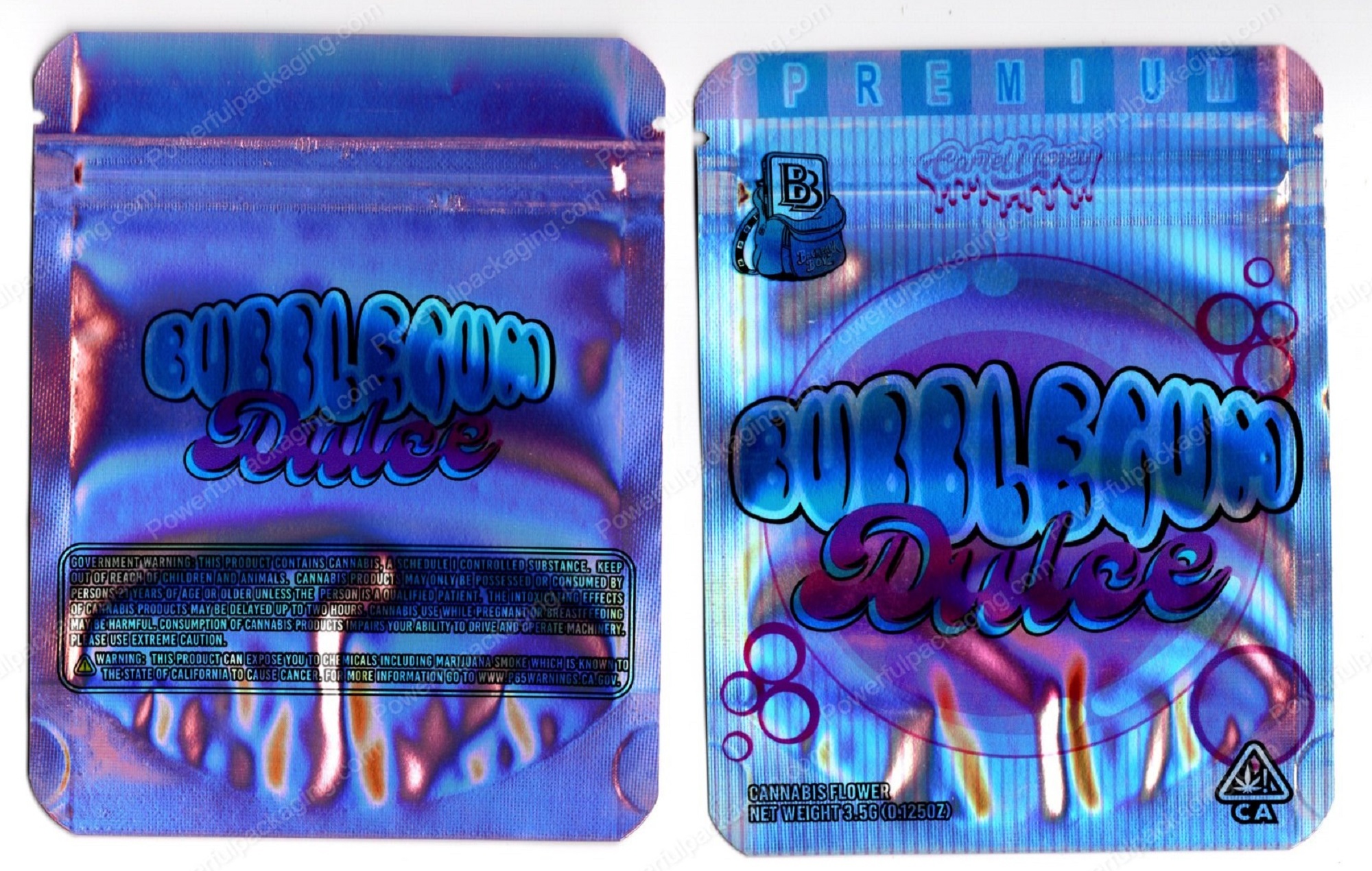 Backpack Boyz X Cartel Money : Bubblegum Dulce Flower Reflective Packaging 3.5 Mylar Bag *Empty Bags* (#RC2)