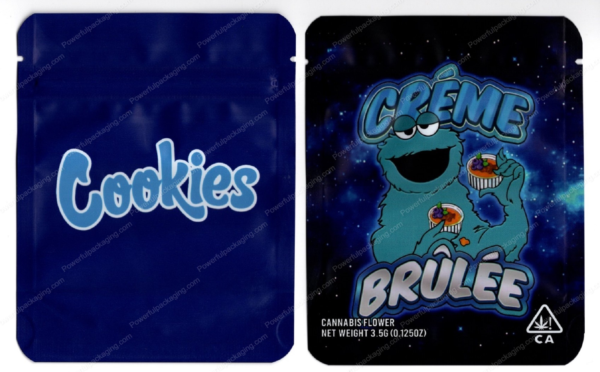 Cookies : Creme Brulee Flower Packaging 3.5 Mylar Bag *Empty Bags* (#C3)