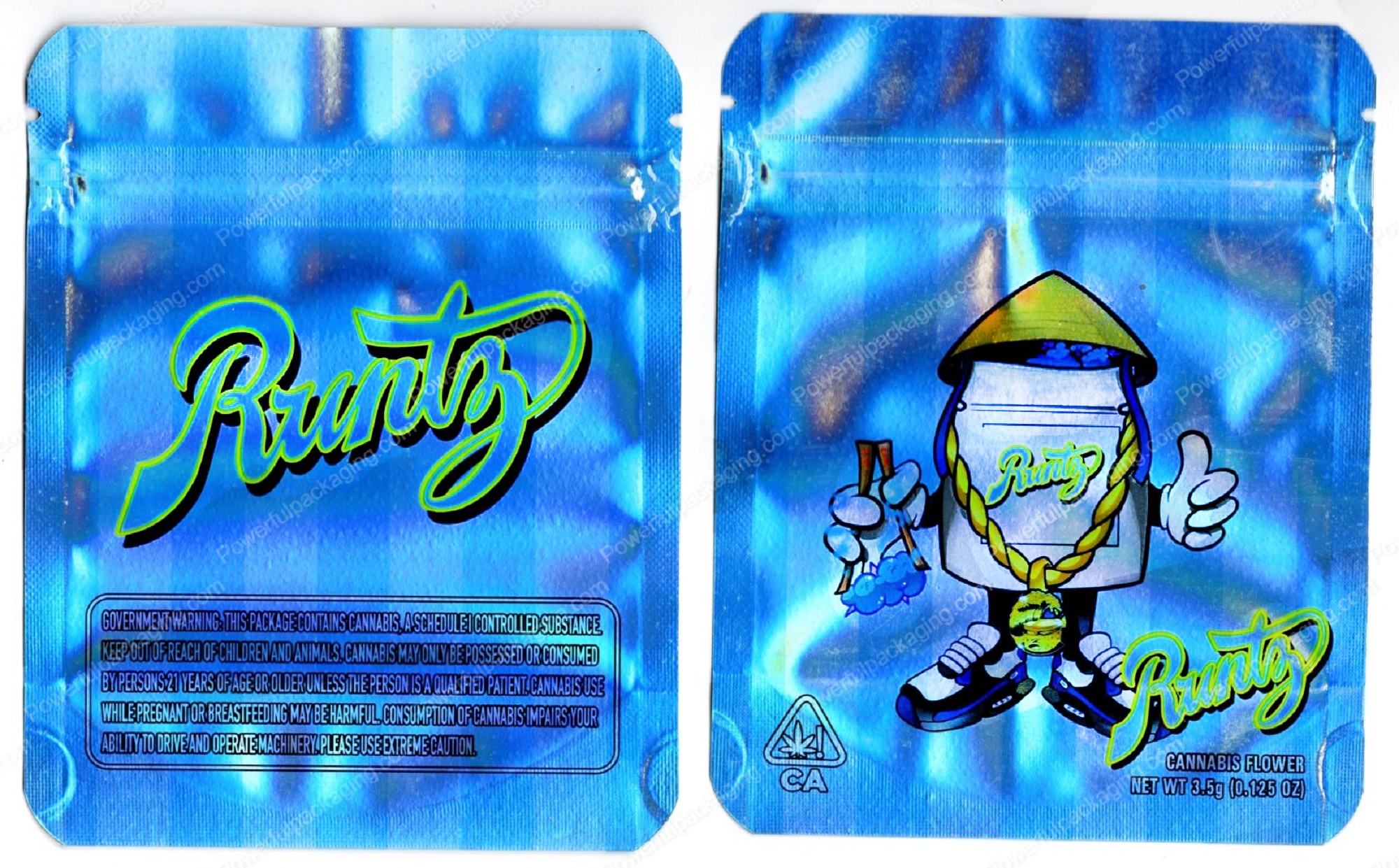 Runtz : Sushi Bag Runtz Reflective Flower Packaging 3.5 Mylar Bag *Empty Bags* (#C3)