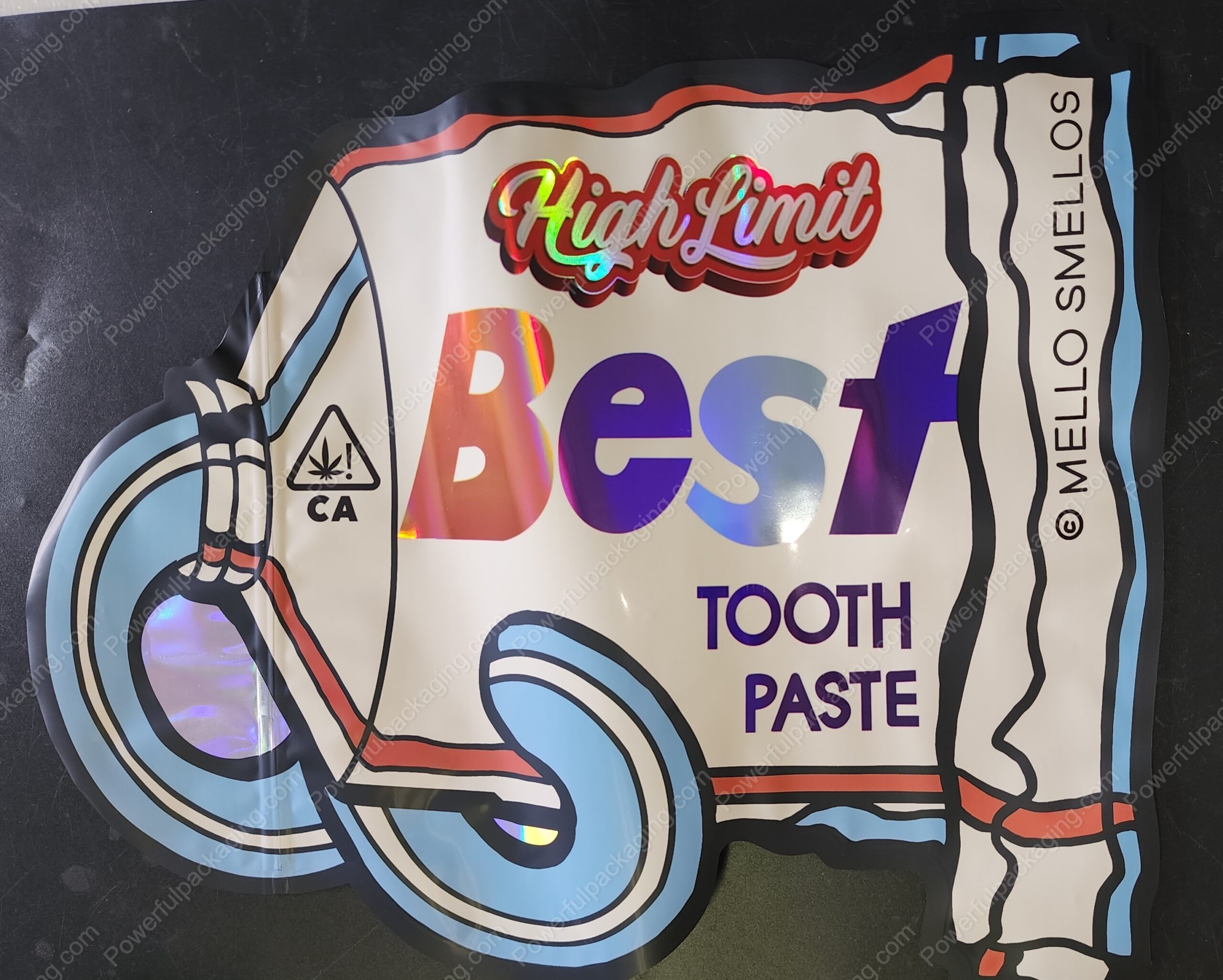 High Limit : Best Tooth Paste Pound Bag Shaped Mylar 1lb Bag *Empty Bag* (CaSupply)