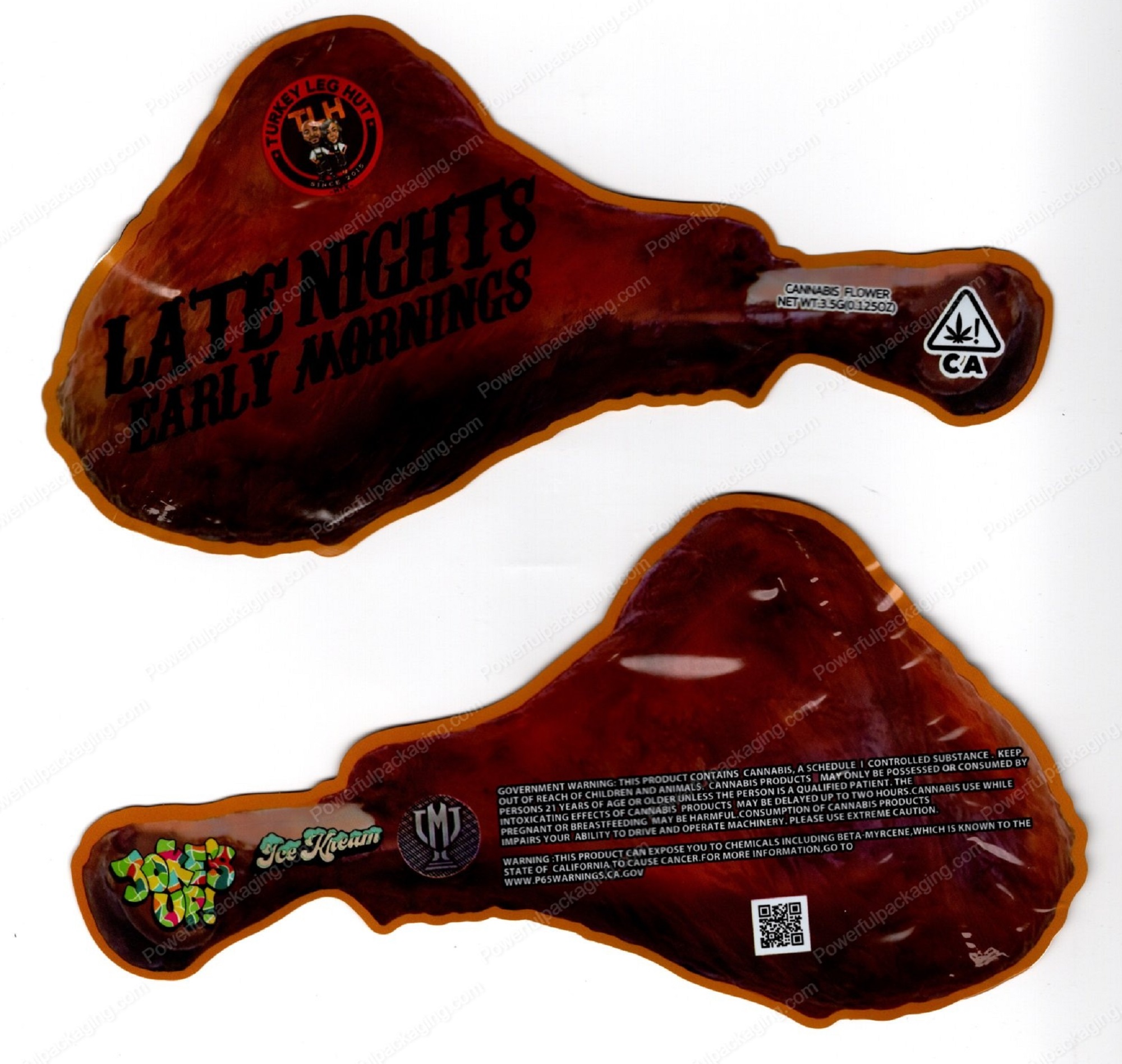 Jokes Up Late Nights Early Mornings 3.5 Mylar Shaped Bag Flower Packaging *Empty Bags* (CaSupply) (#C2S)