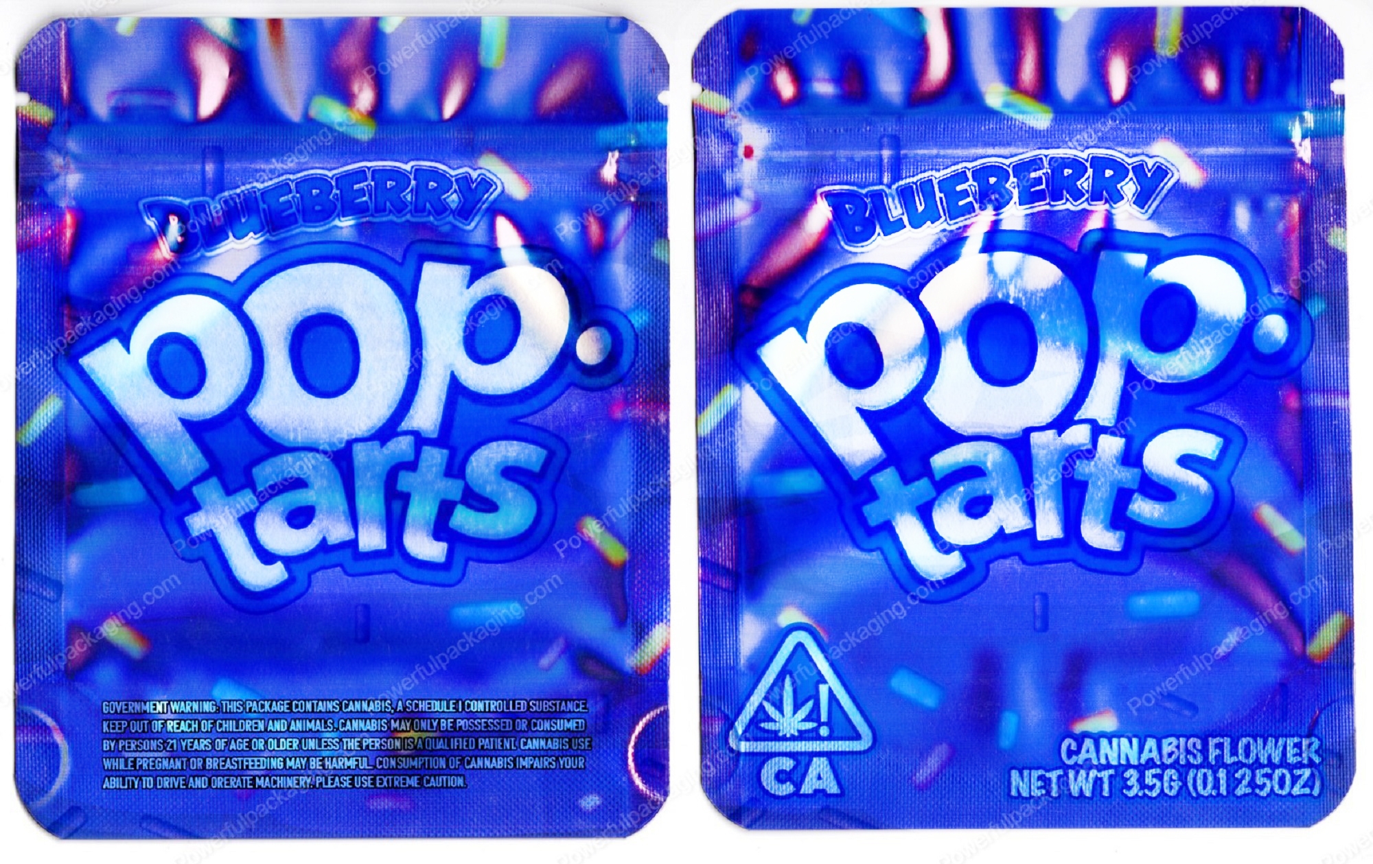 Pop Tarts Blueberry Reflective Flower Packaging 3.5 Mylar Bag *Empty Bags* (#C3)