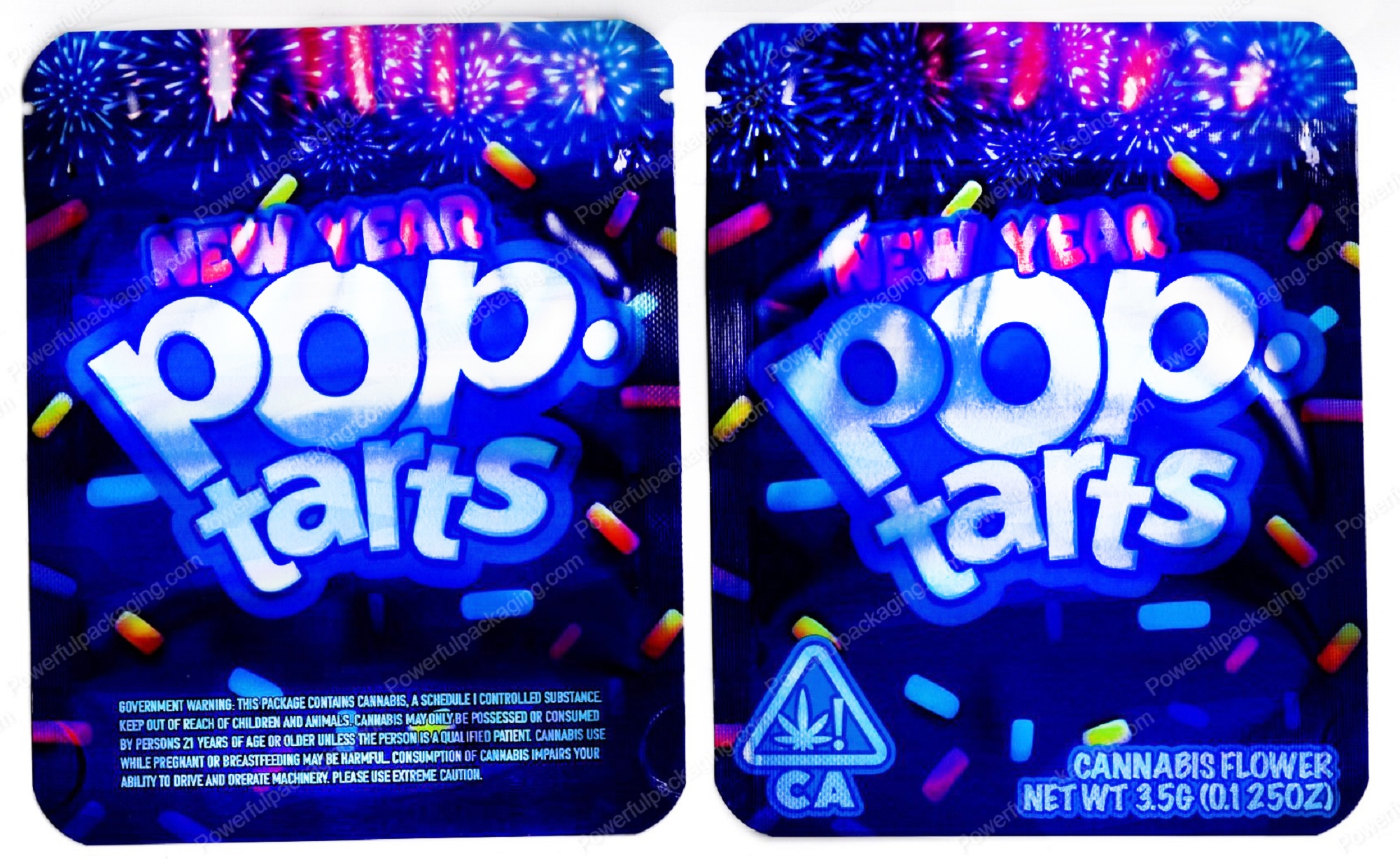 Pop Tarts New Year Reflective Flower Packaging 3.5 Mylar Bag *Empty Bags* (#C3)
