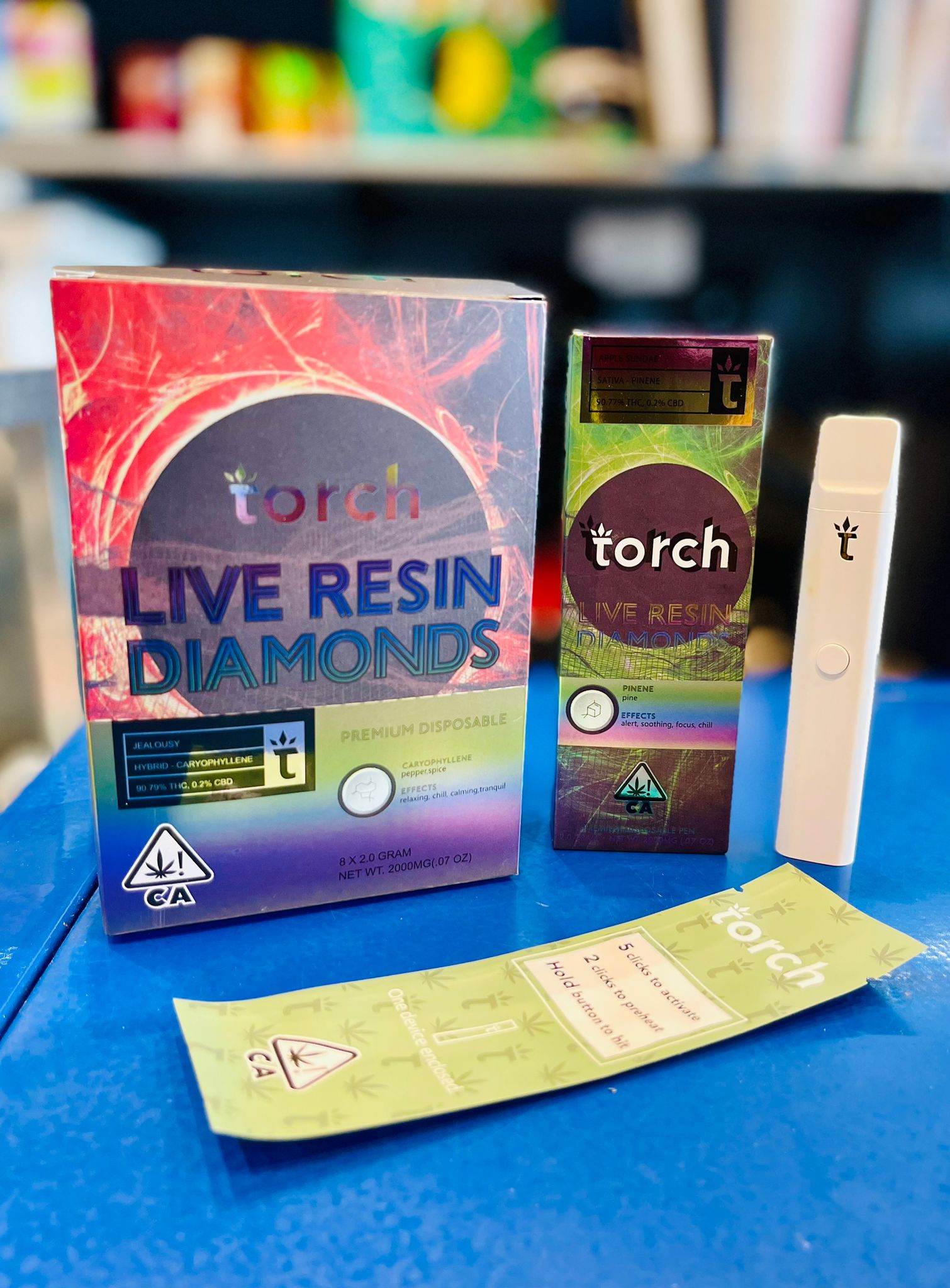 Torch Disposable 2000MG Live Resin Diamonds (Jealousy) Complete Set *Empty Packaging*