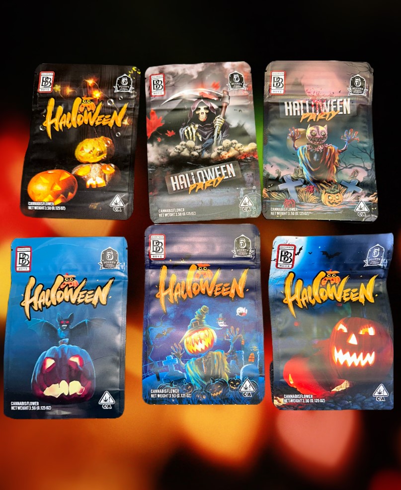 BACKPACK BOYZ : Halloween Bundle Mix Flower Packaging 3.5 Mylar Bag *Empty Bags*