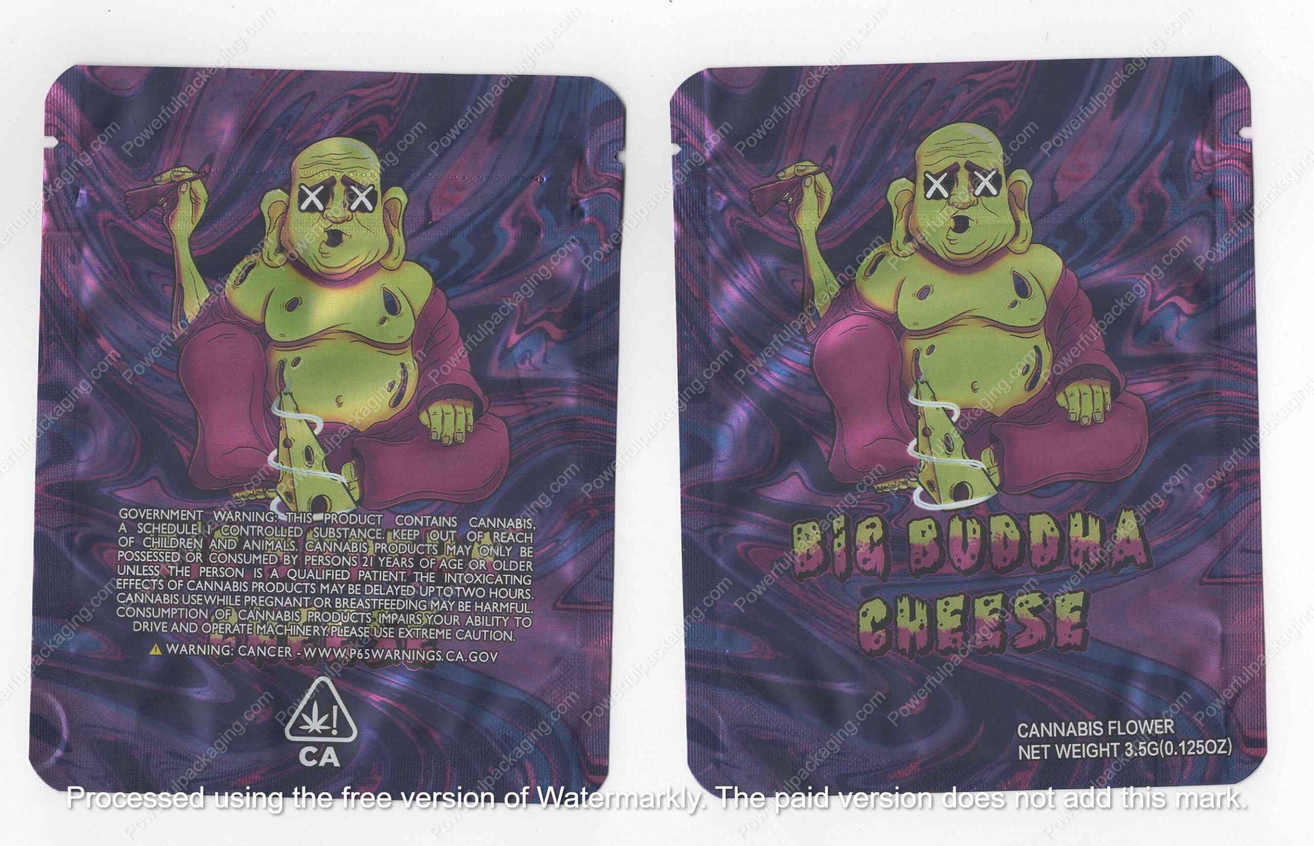 Big Buddha Cheese Flower Bag 3.5 Mylar Bag *Empty Bags* (#A5)