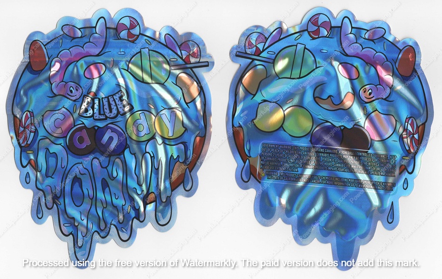 Blue Candy Donut Flower Bag 3.5 Mylar Bag *Empty Bags* (#A5)