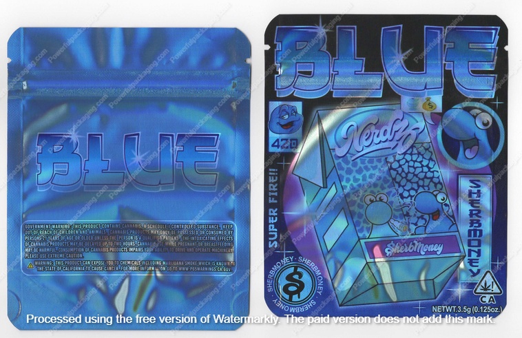 Blue Nerds Sherbmoney Flower Bag 3.5 Mylar Bag *Empty Bags* (#A5) (Copy)