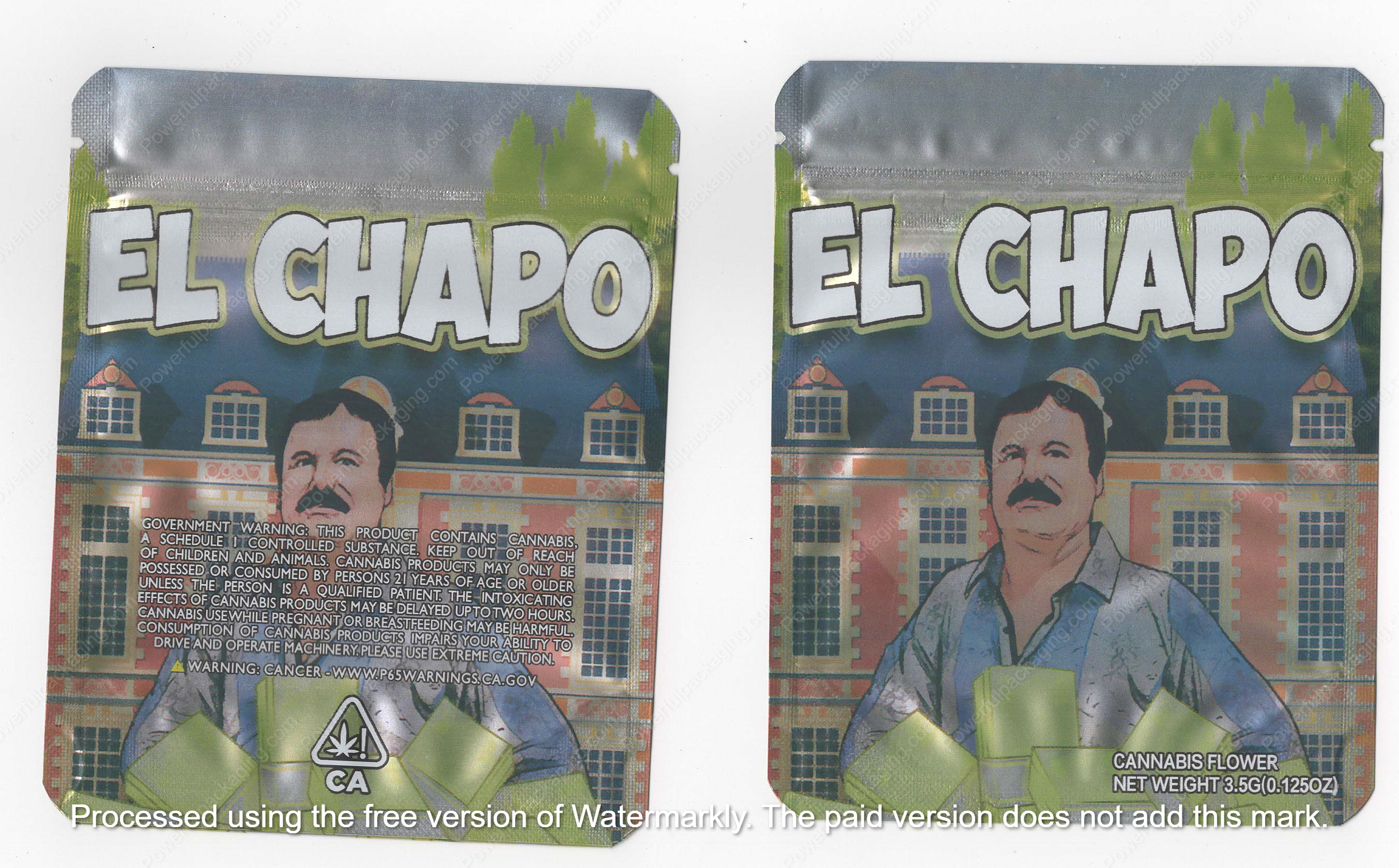 El Chapo Generic Flower Bag 3.5 Mylar Bag *Empty Bags* (#A6)
