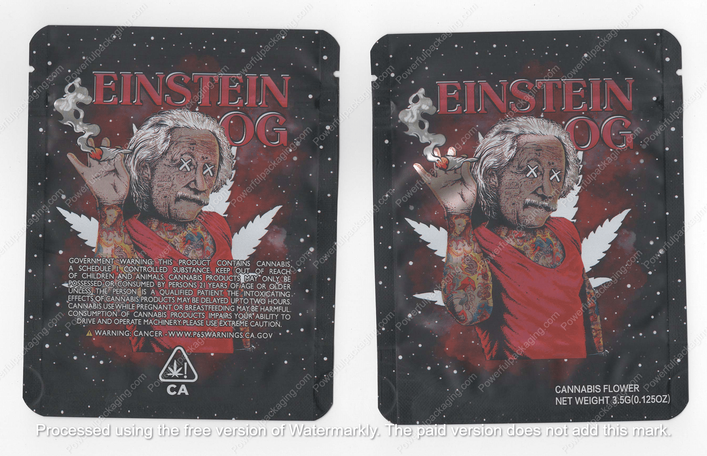 Einstein OG Generic Flower Bag 3.5 Mylar Bag *Empty Bags* (#A6)