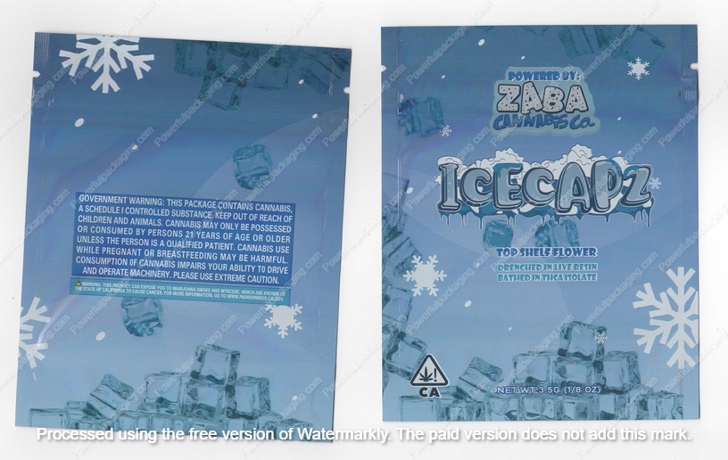 Icecapz Zaba Cannabis Co Flower Bag 3.5 Mylar Bag *Empty Bags* (#A5)