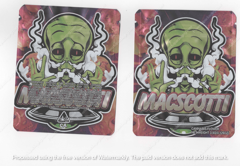 Macscotti Generic Flower Bag 3.5 Mylar Bag *Empty Bags* (#A6)