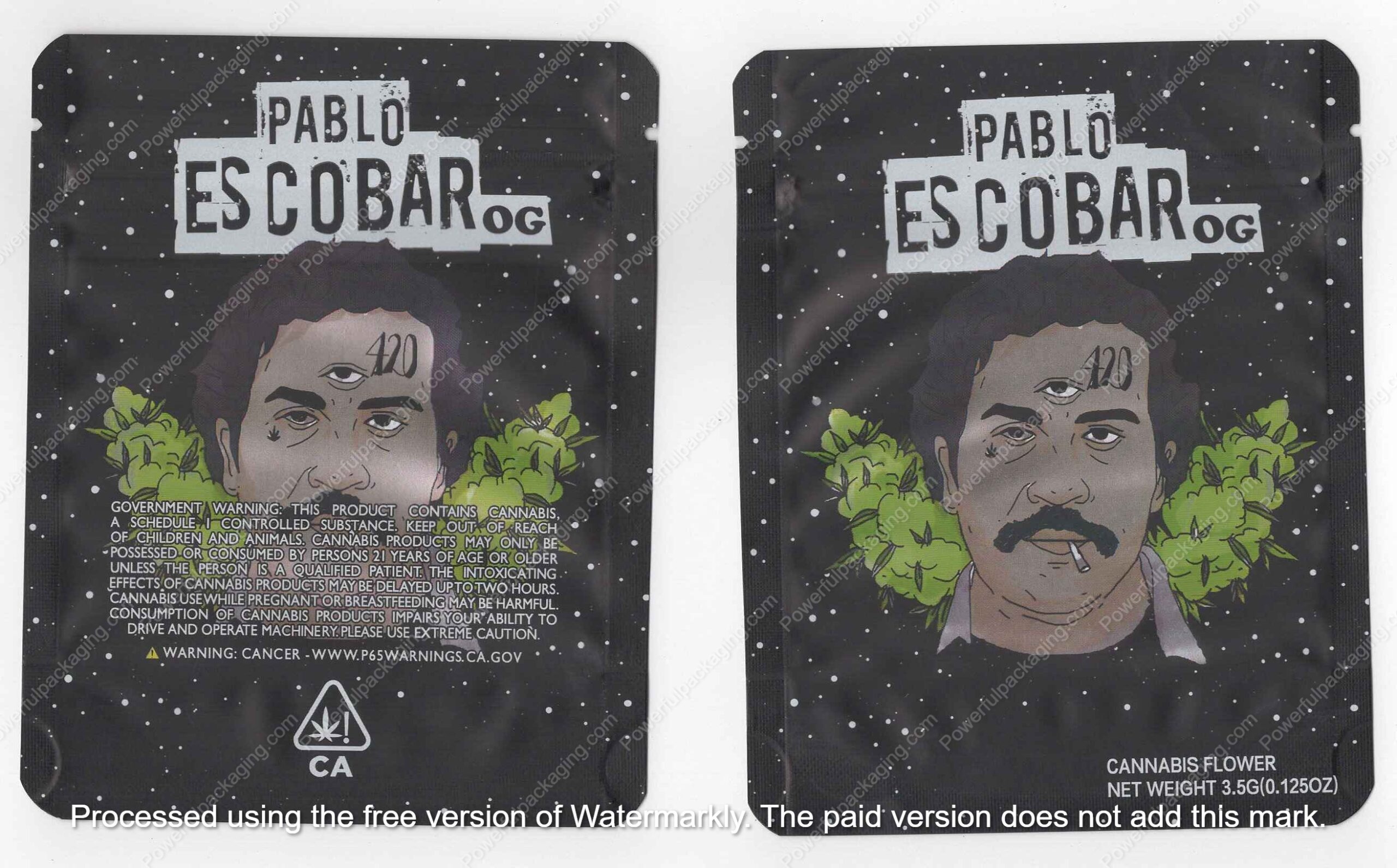 Pablo Escobar OG Flower Bag 3.5 Mylar Bag *Empty Bags* (#A5)