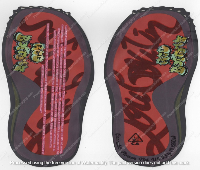 Red Bortomz Shoes Flower Bag 3.5 Mylar Bag *Empty Bags* (#A5)