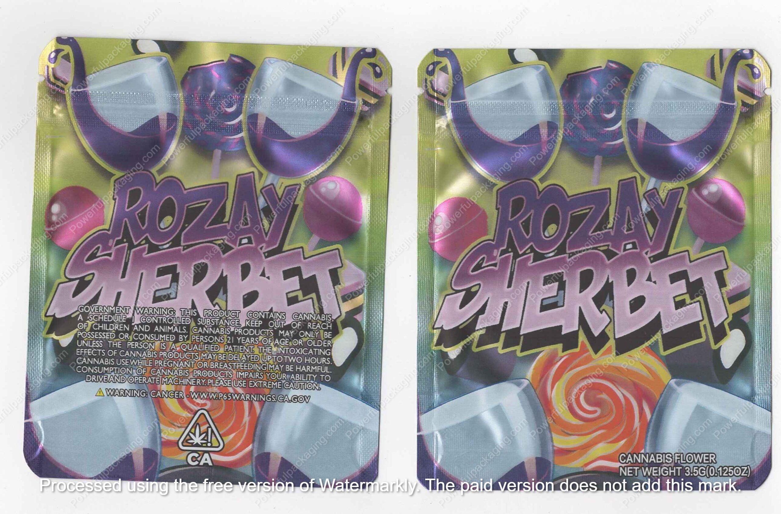 Rozay Sherbet Flower Bag 3.5 Mylar Bag *Empty Bags* (#A5)