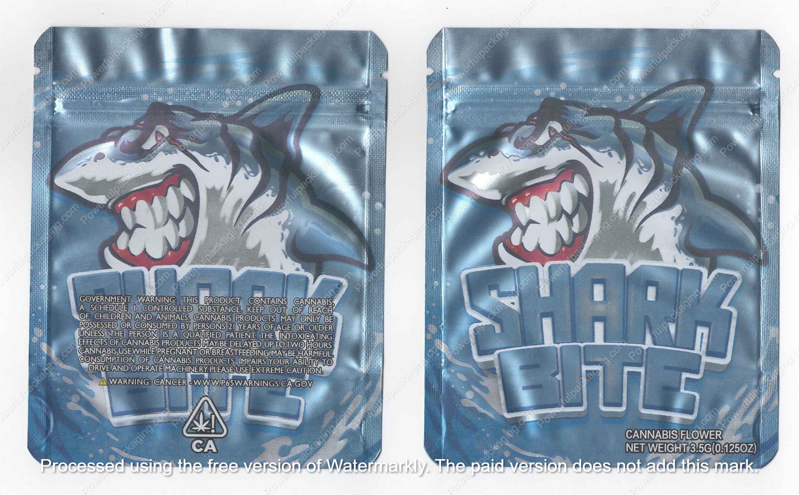 Shark Bite Flower Bag 3.5 Mylar Bag *Empty Bags* (#A5)