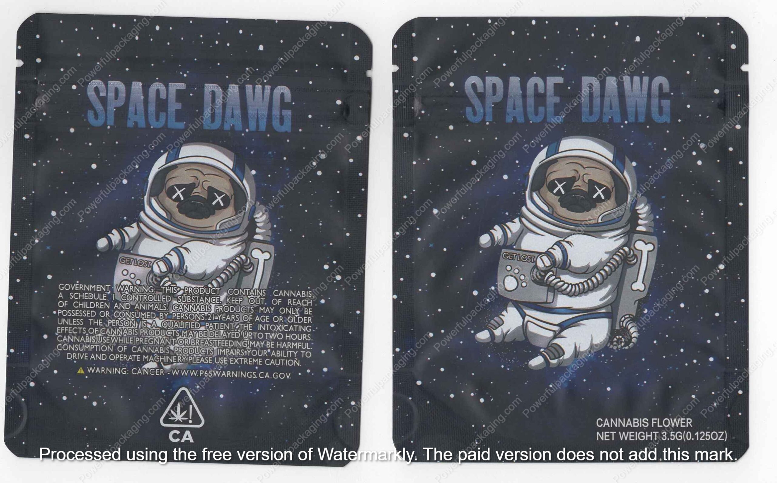 Space Dawg Flower Bag 3.5 Mylar Bag *Empty Bags* (#A5)